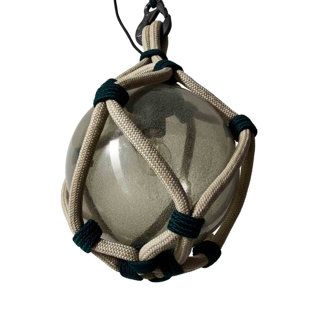 Blown Glass and Rope Outdoor Suspension Lamp BOLLICOSA NAUTILUS, designed by Cassina 03