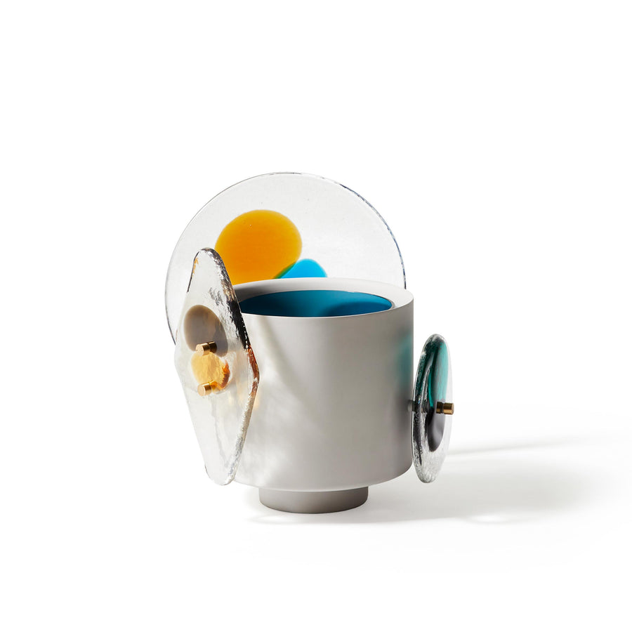 Painted Brass and Murano Glass Vase COLOURDISC, designed by Bethan Laura Wood for Cassina 01