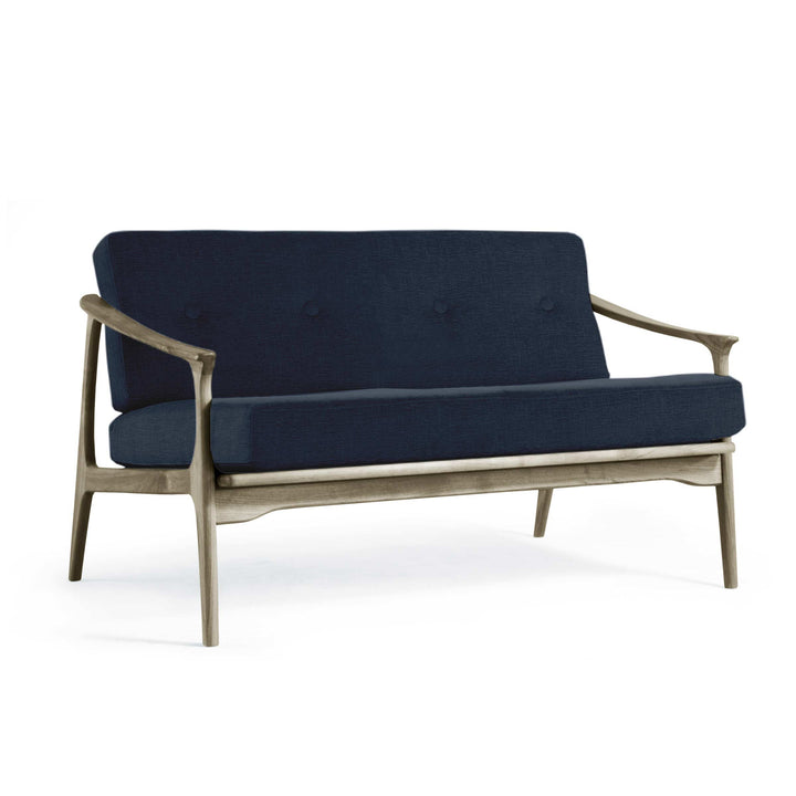 Grey Walnut Wood Two-Seater Sofa QUIETE 04