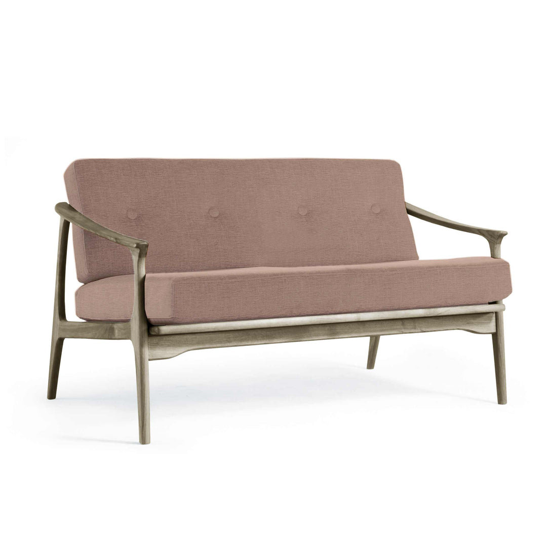 Grey Walnut Wood Two-Seater Sofa QUIETE 05