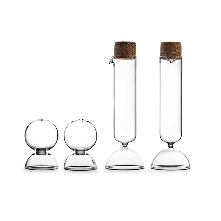Blown Glass Oil & Vinegar and Salt & Pepper Set BUBBLE by Gordon Guillaumier for Paola C 01