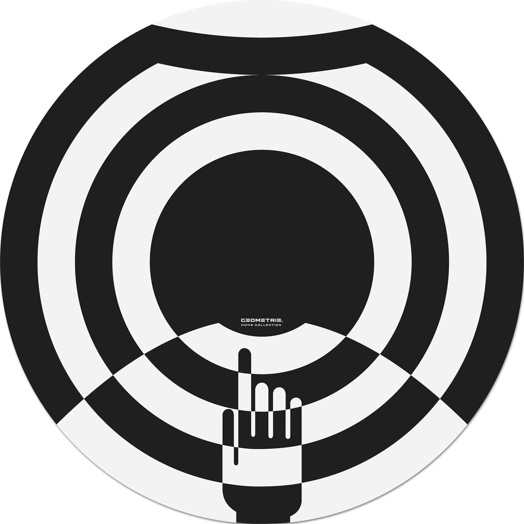 Vinyl Placemats CONCENTRICA Black and White Hand 01