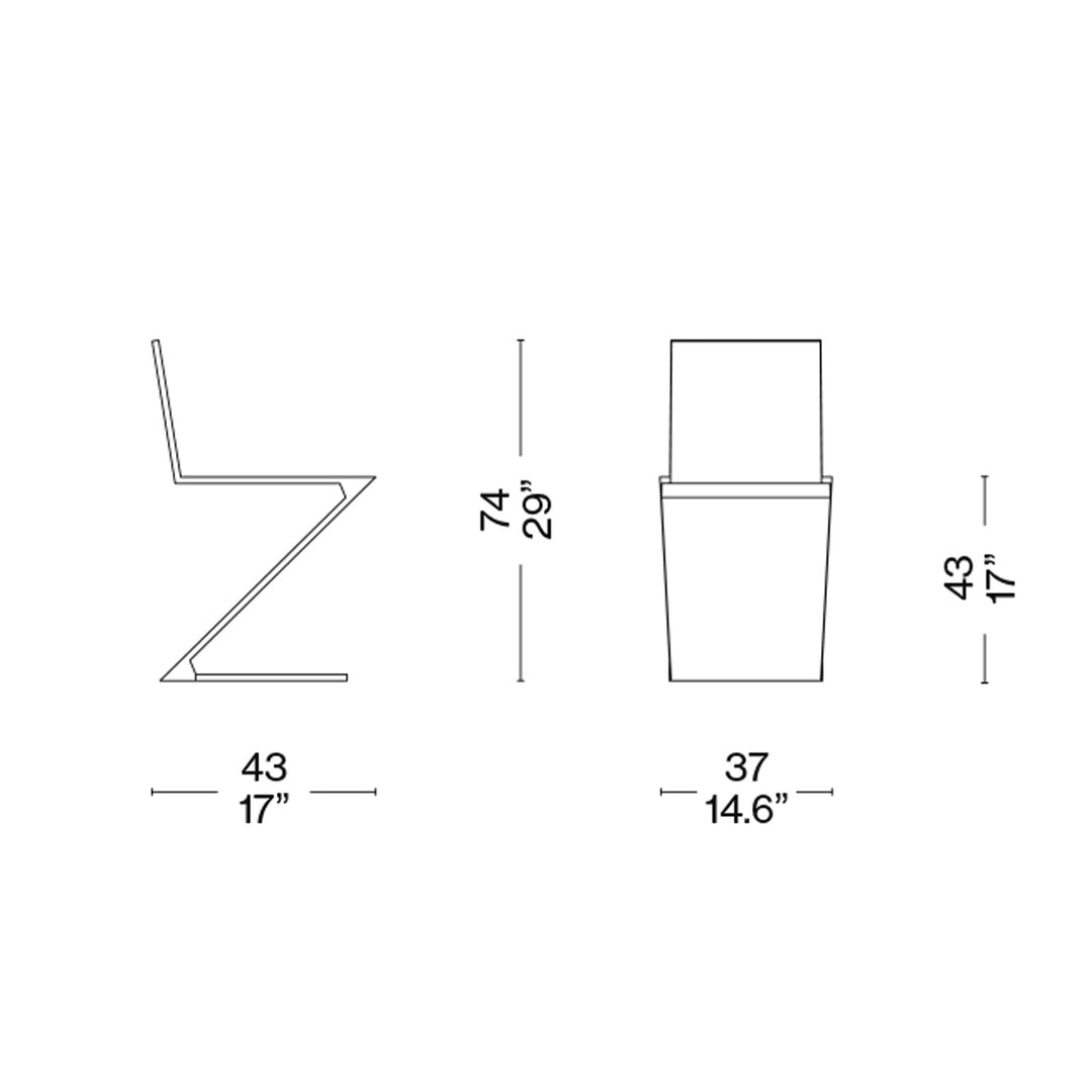 Cantiliver Wood Chair ZIG ZAG, designed by Gerrit T. Rietveld for Cassina 012