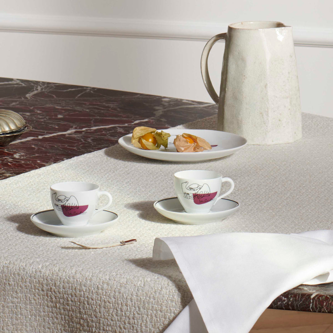 Porcelain Coffee Set SERVICE PRUNIER Set of Two, designed by Richard Ginori for Cassina 02