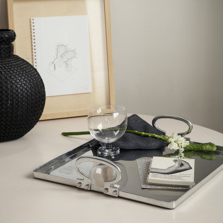 Polished Aluminum Tray COLONY by Aldo Cibic for Paola C 03