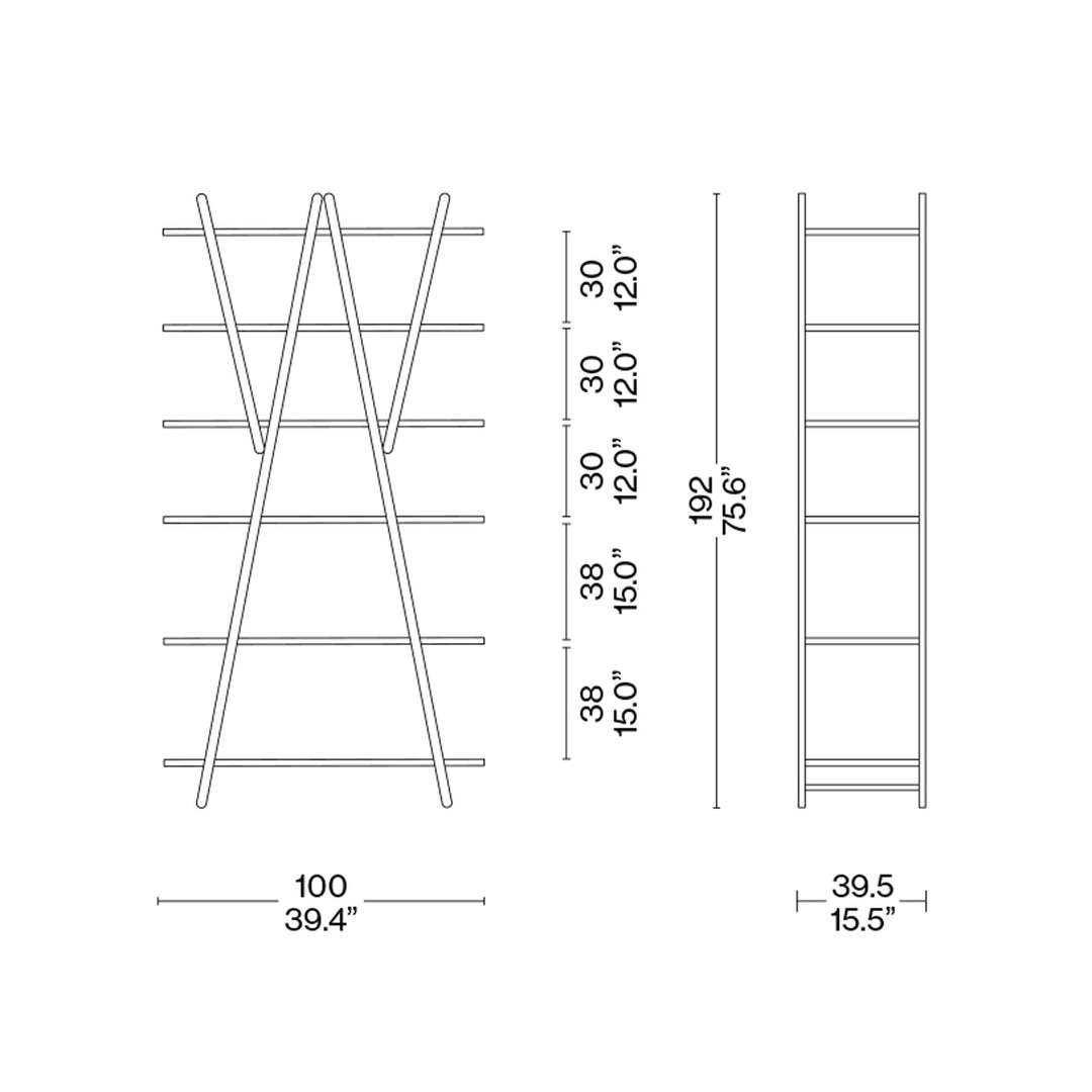 Folding Wood Bookshelf NUVOLA ROSSA, designed by Vico Magistretti for Cassina 06