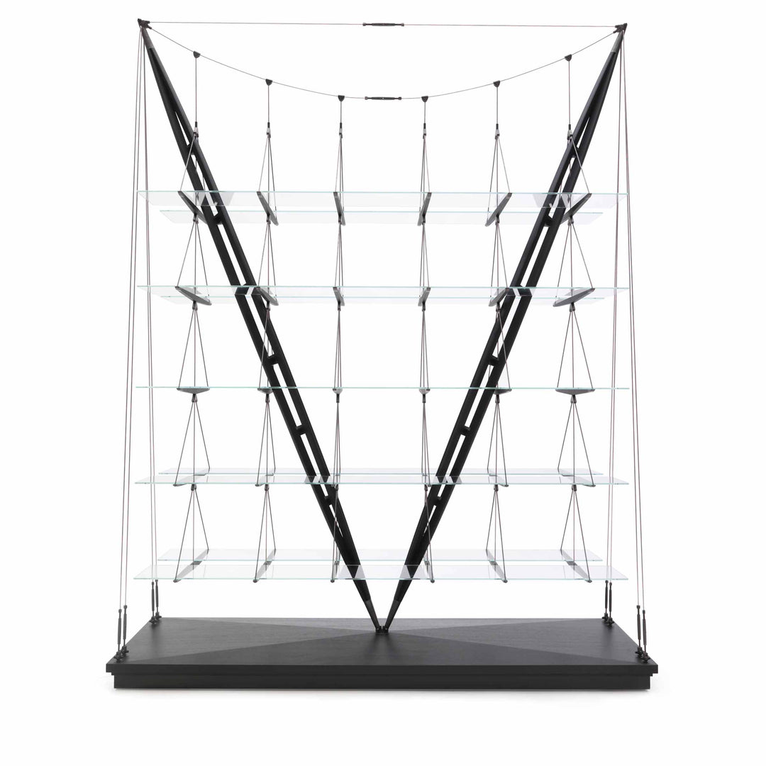 Glass and Wood Bookshelf VELIERO, designed by Franco Albini for Cassina - Limited Edition 01