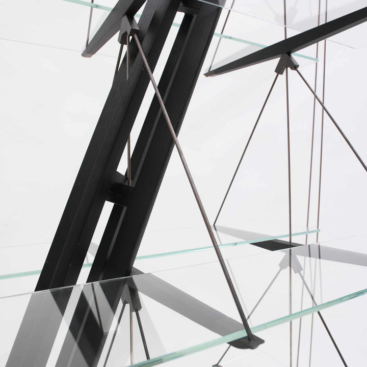 Glass and Wood Bookshelf VELIERO, designed by Franco Albini for Cassina - Limited Edition 02