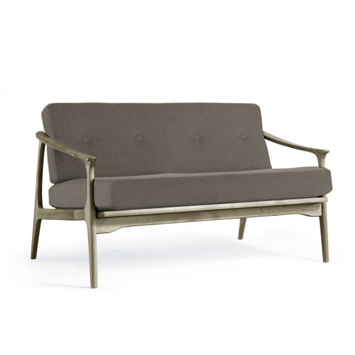 Grey Walnut Wood Two-Seater Sofa QUIETE 06