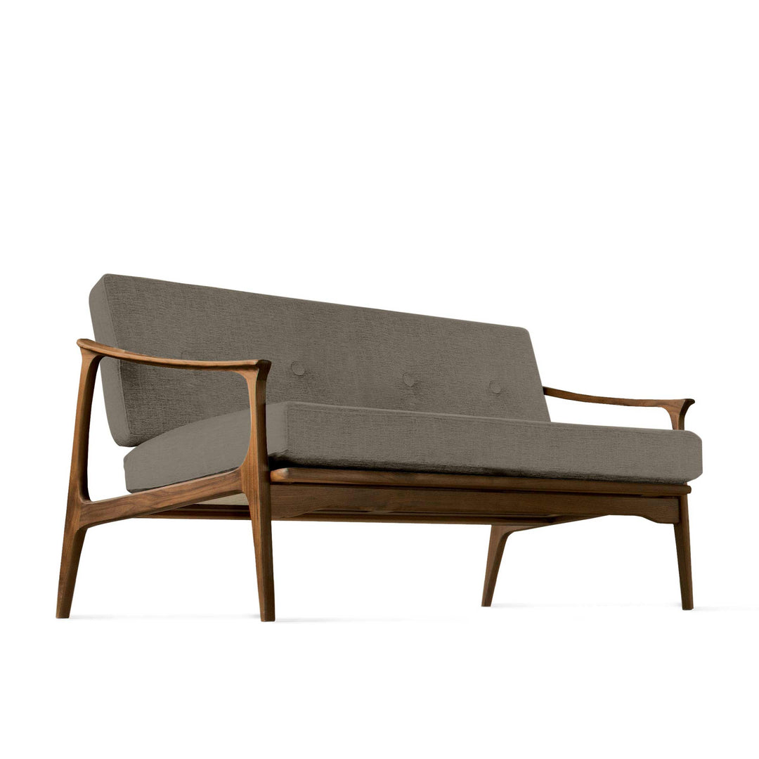 Natural Walnut Wood Two-Seater Sofa QUIETE 06