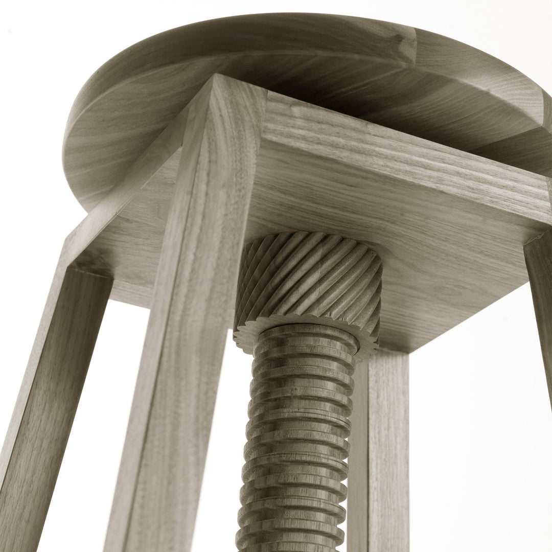 Walnut Wood Stool INVITO High 010