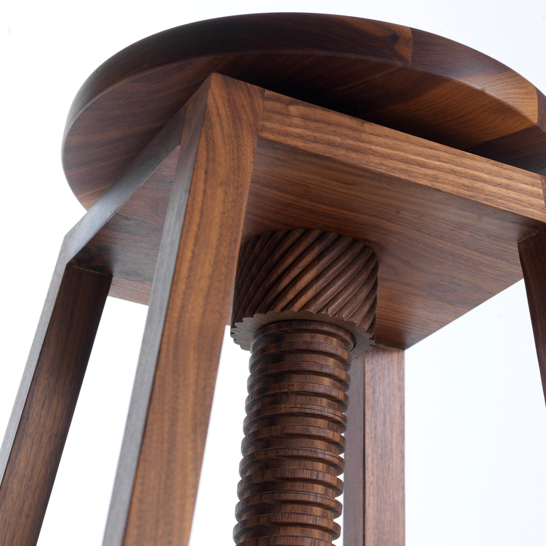 Walnut Wood Stool INVITO High 04