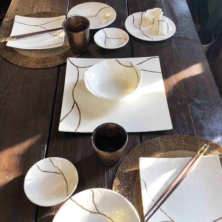 Murano Glass Round Sushi Set KINTSUGI by D.i. Più Andretto Design 07