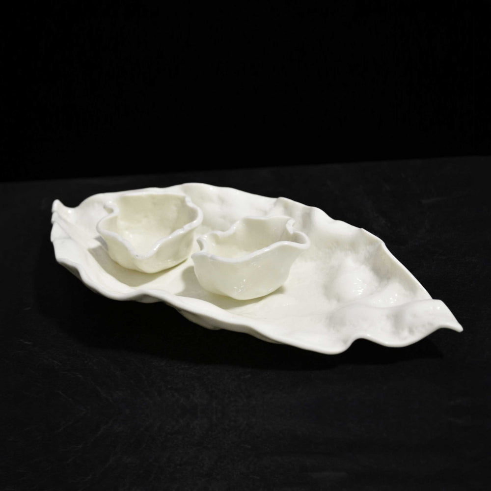 Murano Glass Centerpiece LEAF STROPICCIATO by D.i. Più Andretto Design 02