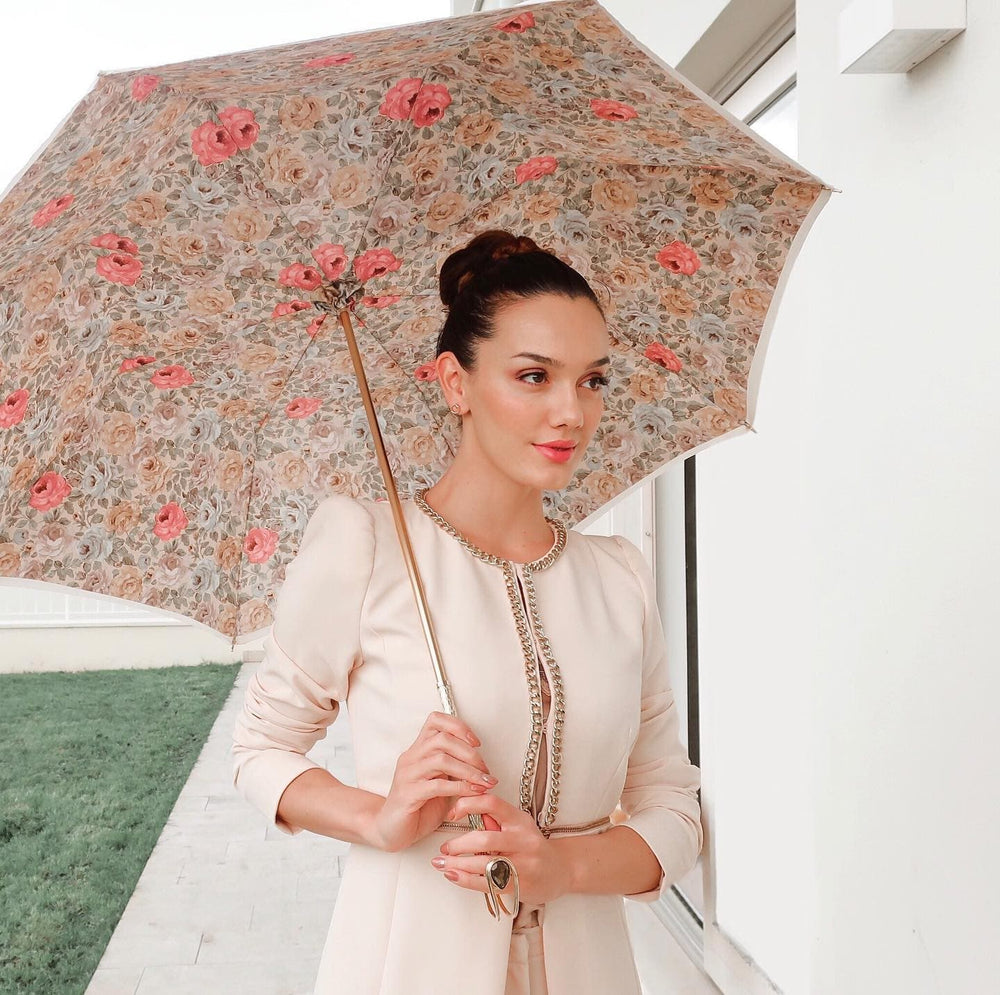 Umbrella ROMANTIC with Jewelled Brass Handle 02