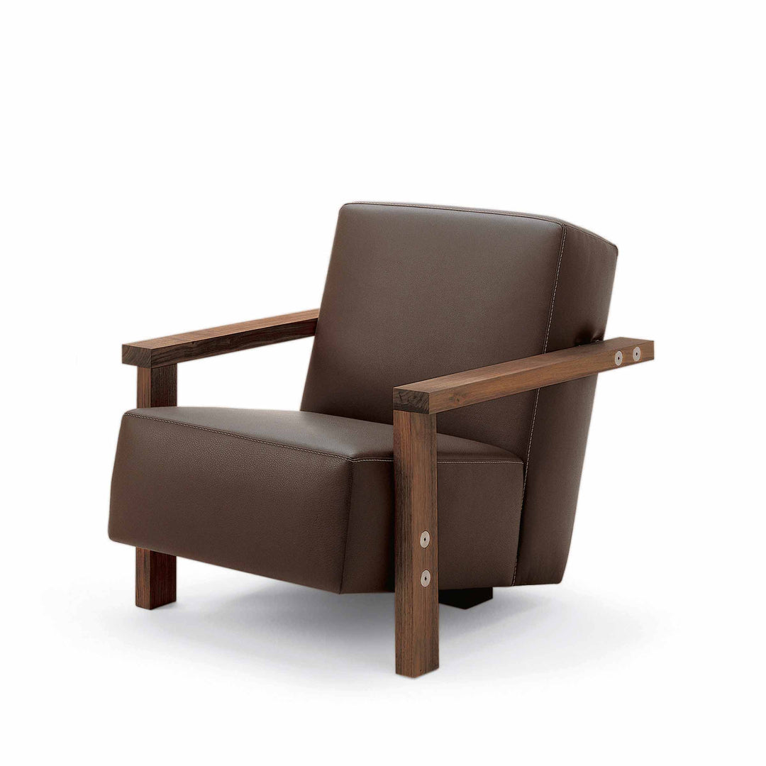 Upholstered Leather Armchair BERBENA by Riccardo Arbizzoni for Riva 1920 1