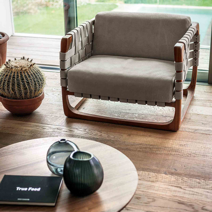Upholstered Leather Armchair BUNGALOW ARMCHAIR by Jamie Durie for Riva 1920 3