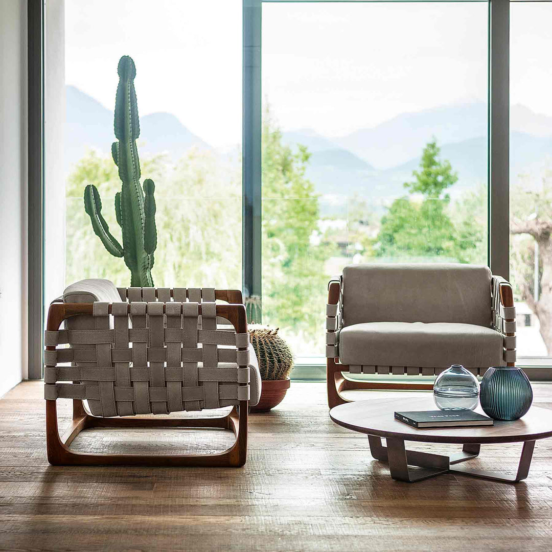 Upholstered Leather Armchair BUNGALOW ARMCHAIR by Jamie Durie for Riva 1920 1