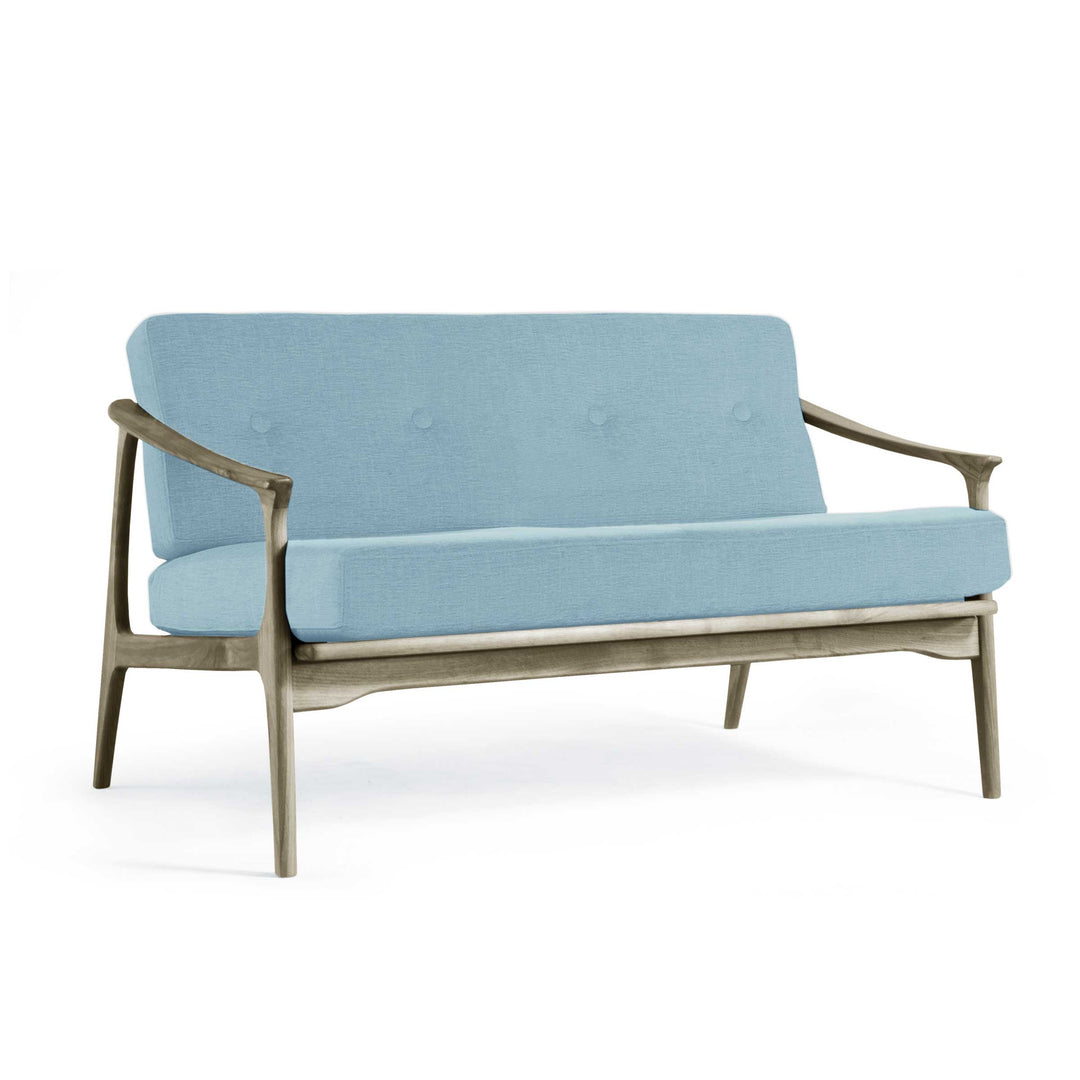 Grey Walnut Wood Two-Seater Sofa QUIETE 07