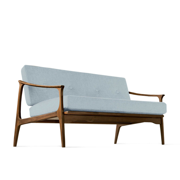 Natural Walnut Wood Two-Seater Sofa QUIETE 07