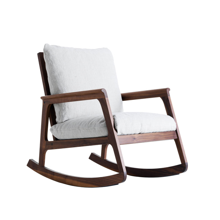 Walnut Wood Rocking Armchair MOMENTO 010
