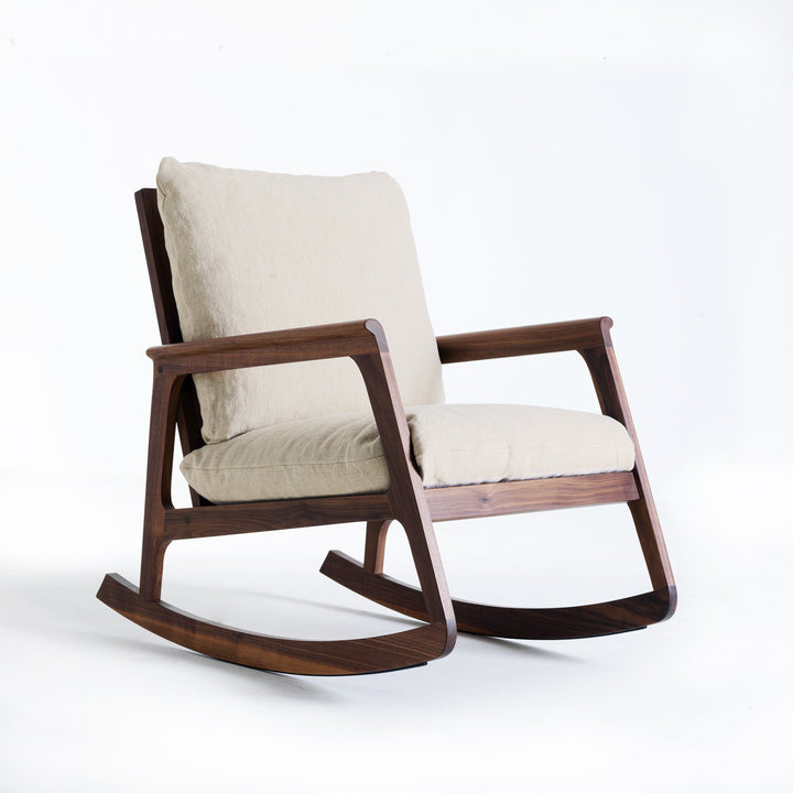 Walnut Wood Rocking Armchair MOMENTO 04