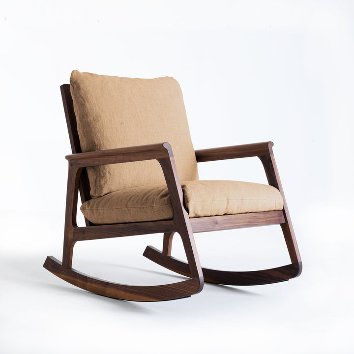 Walnut Wood Rocking Armchair MOMENTO 07