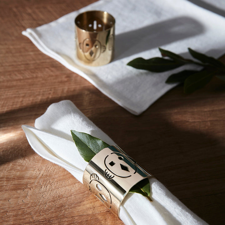 Brass Napkin Holders MASKI Set of Two by Jaime Hayon for Paola C 02