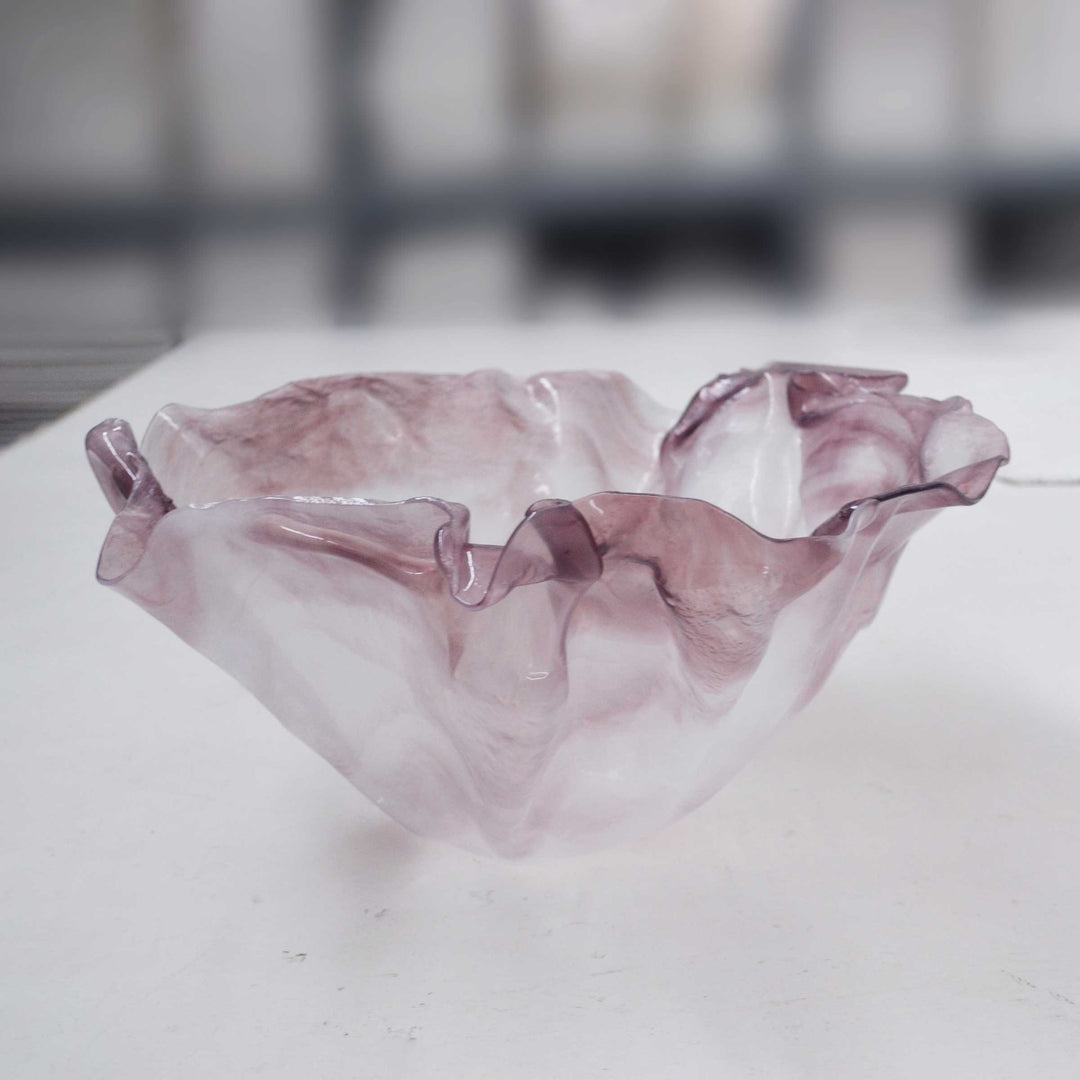 Murano Glass Centerpiece Bowl STROPICCIATO by D.i. Più Andretto Design 07