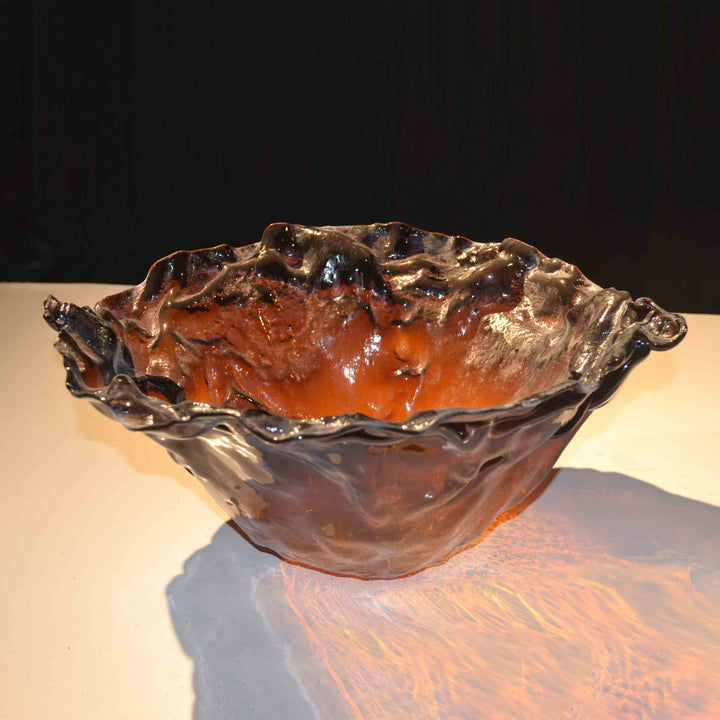 Murano Glass Centerpiece Bowl STROPICCIATO by D.i. Più Andretto Design 08