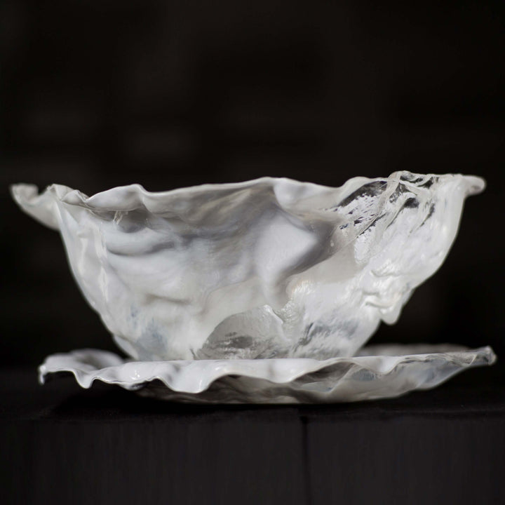 Murano Glass Centerpiece Bowl STROPICCIATO by D.i. Più Andretto Design 010