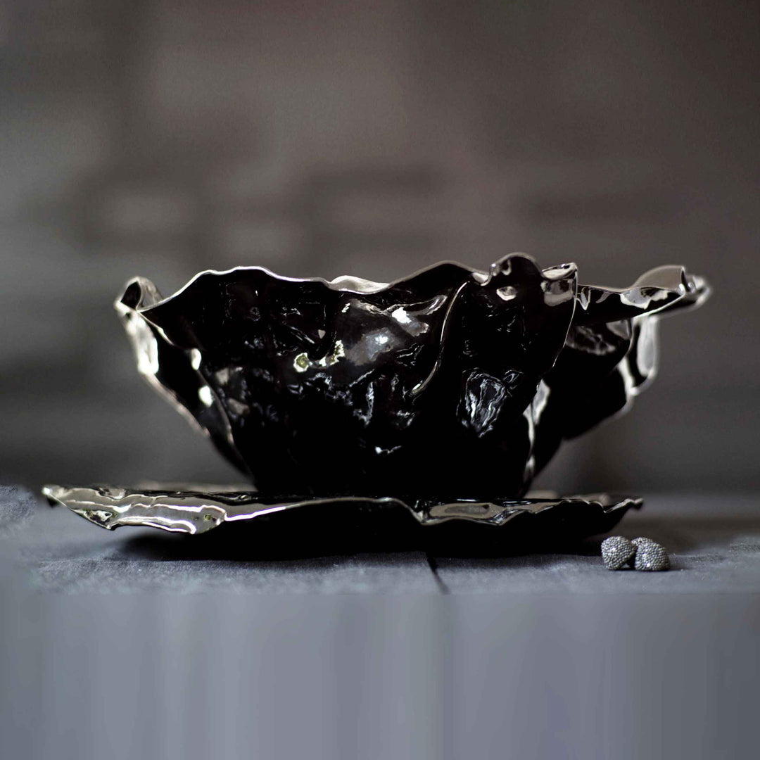 Murano Glass Centerpiece Bowl STROPICCIATO by D.i. Più Andretto Design 09