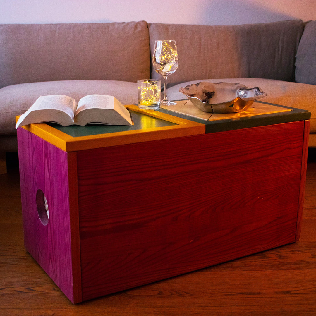 Kids Wood Toy Box and Bench PARALLELEPIPEDON by Evolwood 09