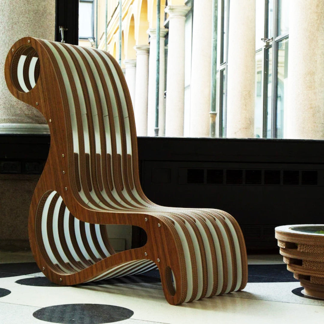 Cardboard and Wood Chaise Longue X2CHAIR 02