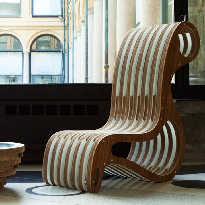 Cardboard and Wood Chaise Longue X2CHAIR 03