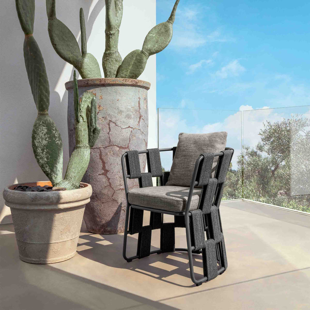 Outdoor Fabric and Aluminium Armchair SCACCO by Ludovica + Roberto Palomba for Talenti 02