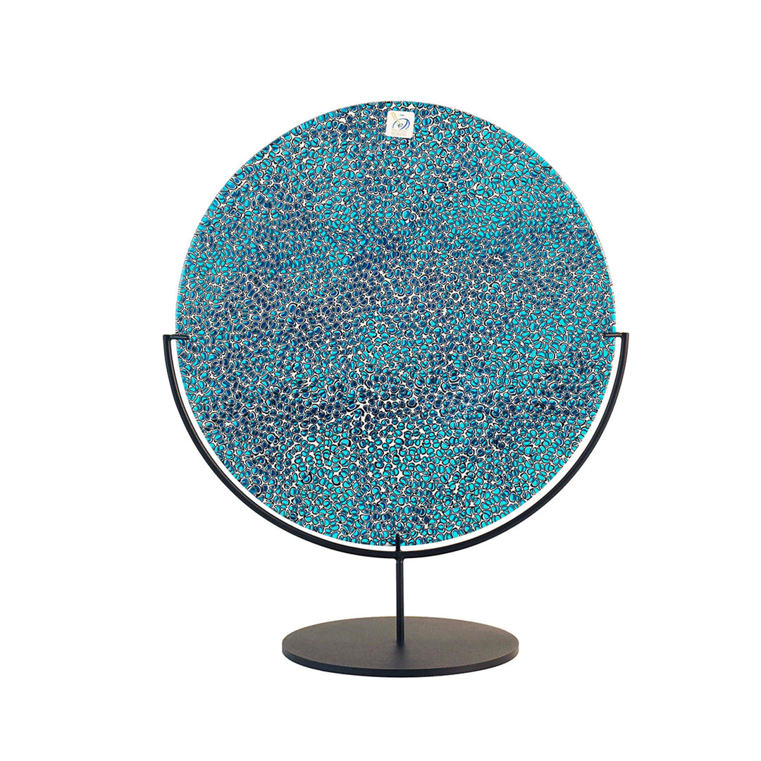Murano Glass and Murrine Sculpture Blue MERLETTI 01