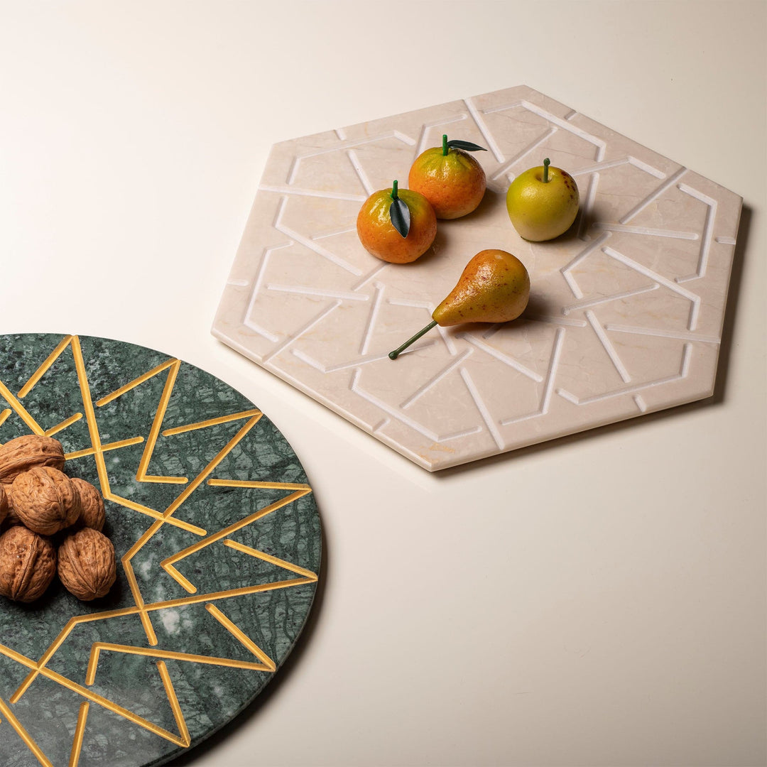 Marble Hexagonal Charger Plate PALATINA by Gabriele D'Angelo 017