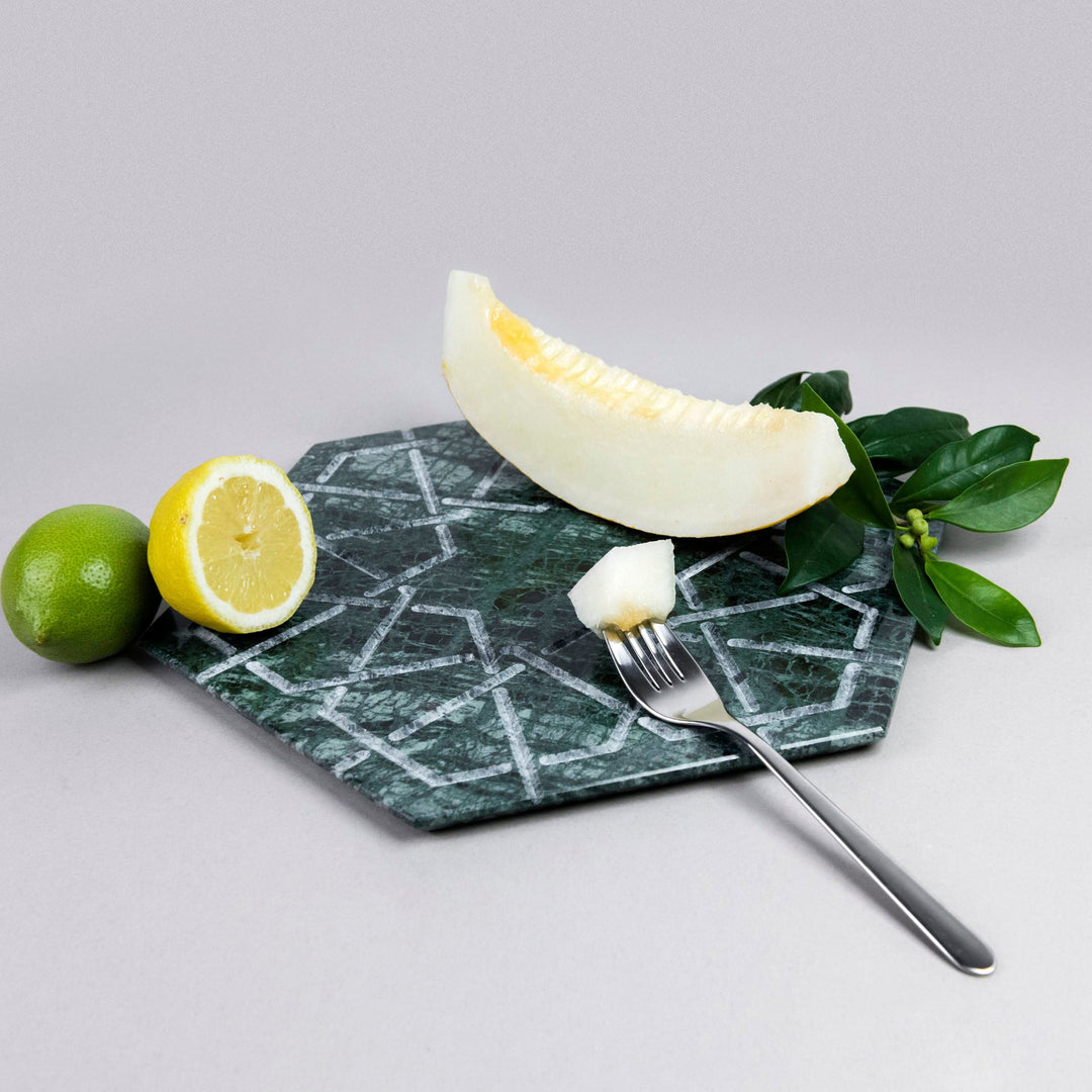 Marble Hexagonal Charger Plate PALATINA by Gabriele D'Angelo 015