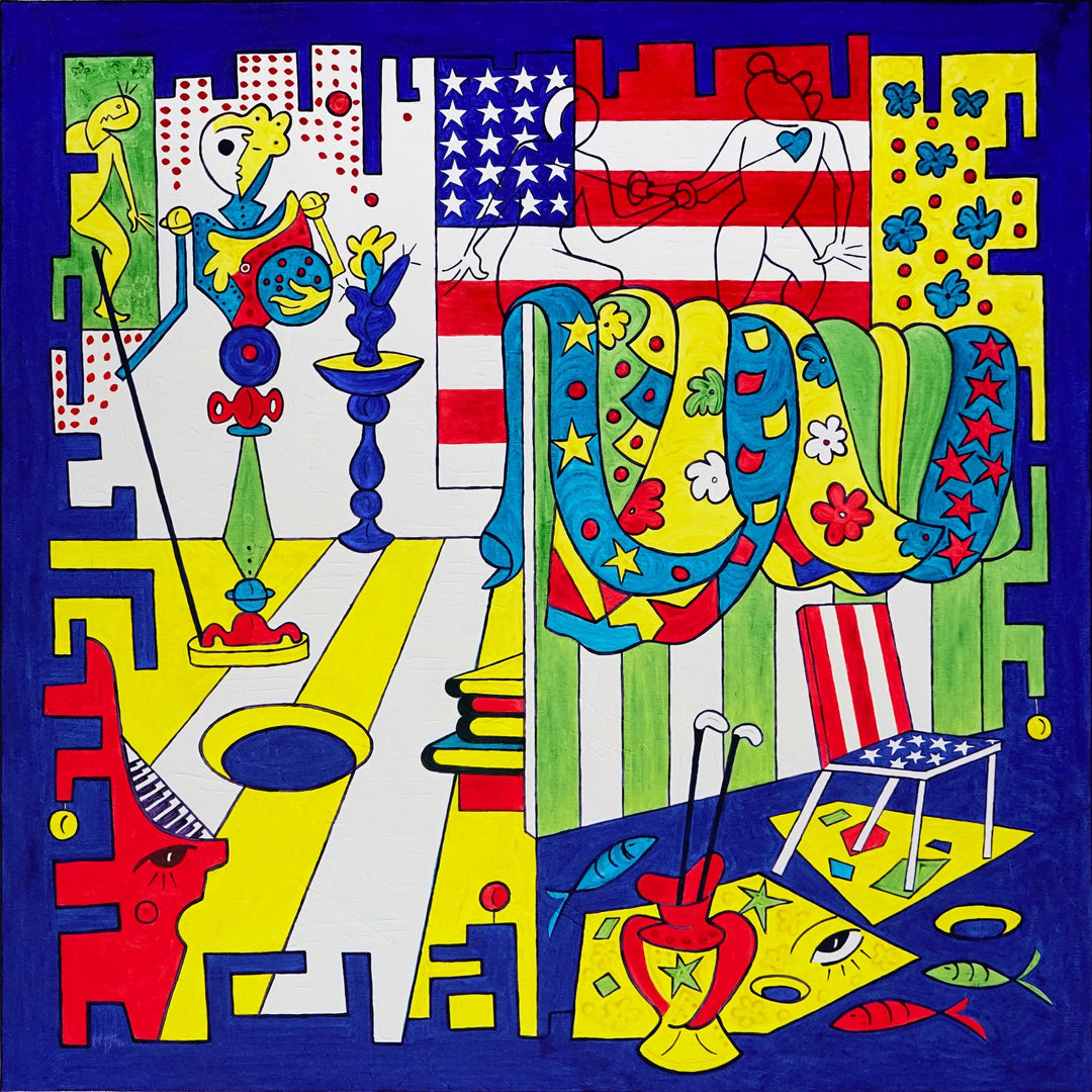Painting on Canvas U.S.A by Silvio Vigliaturo - Unique Piece 01