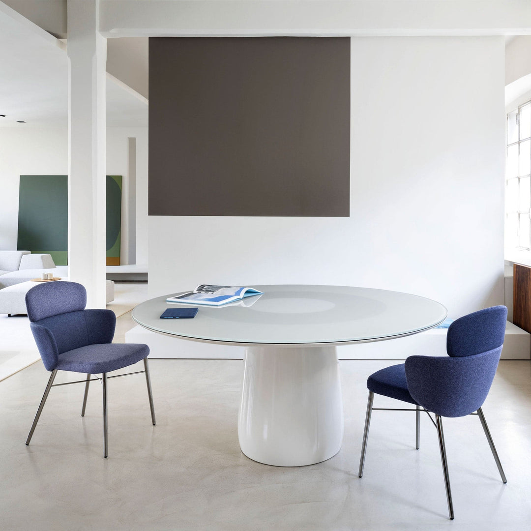Crystal and Polyurethane Round Table ROUNDEL White by Claesson Koivisto Rune 04