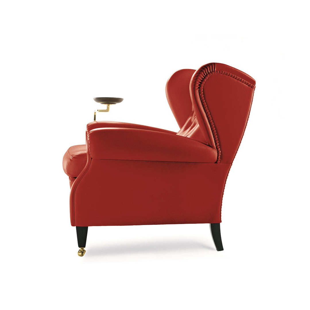 Leather Wingback Armchair 1919 by Renzo Frau for Poltrona Frau 04