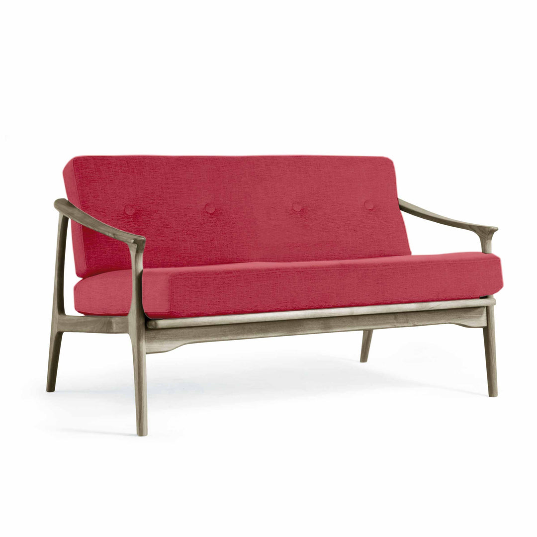 Grey Walnut Wood Two-Seater Sofa QUIETE 08