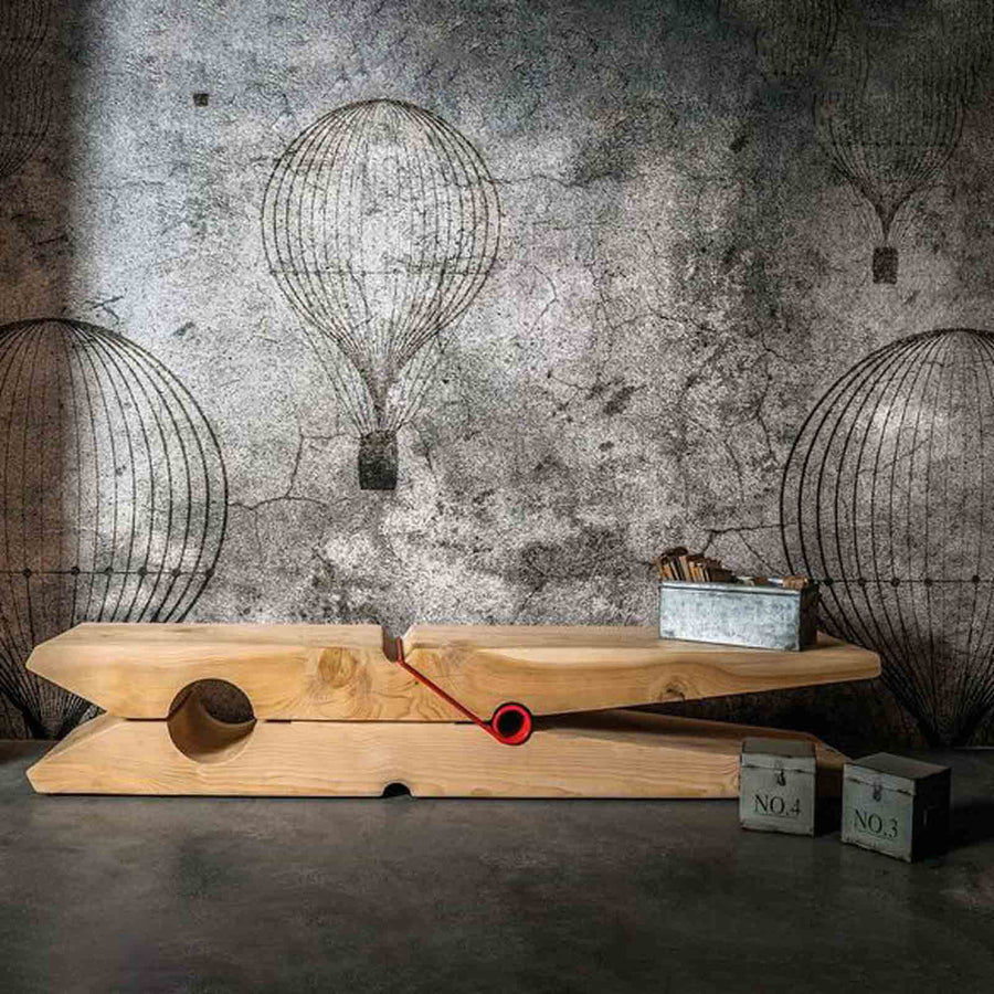 Wood Bench MOLLETTA by Beldessari & Beldessari for Riva 1920 1
