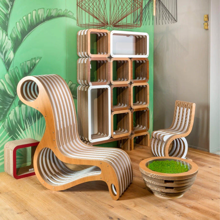 Cardboard and Wood Chaise Longue X2CHAIR 08