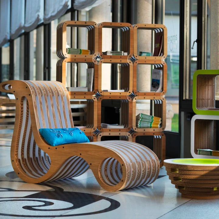 Cardboard and Wood Coffee Table TAPPO CON LICHENI XL 04