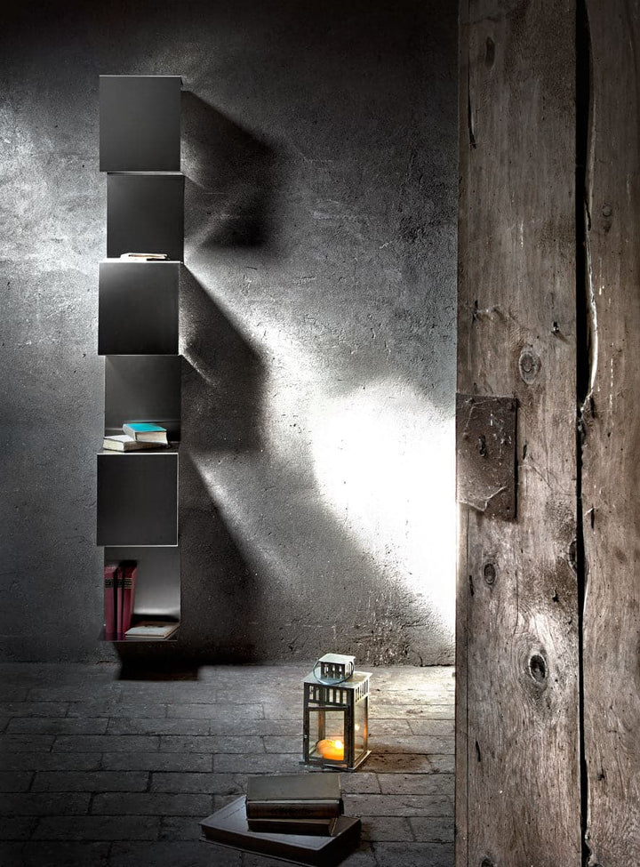 Steel Bookcase SEGMENTO INOX 180 by C. Cangia and G. Mazzardi 03