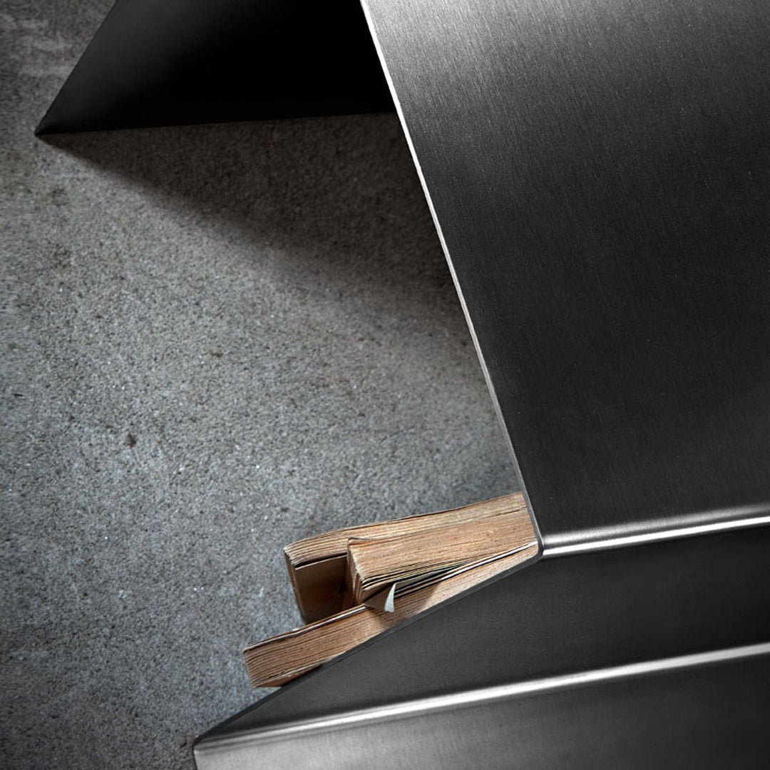 Steel Bookcase SEGMENTO INOX 180 by C. Cangia and G. Mazzardi 04