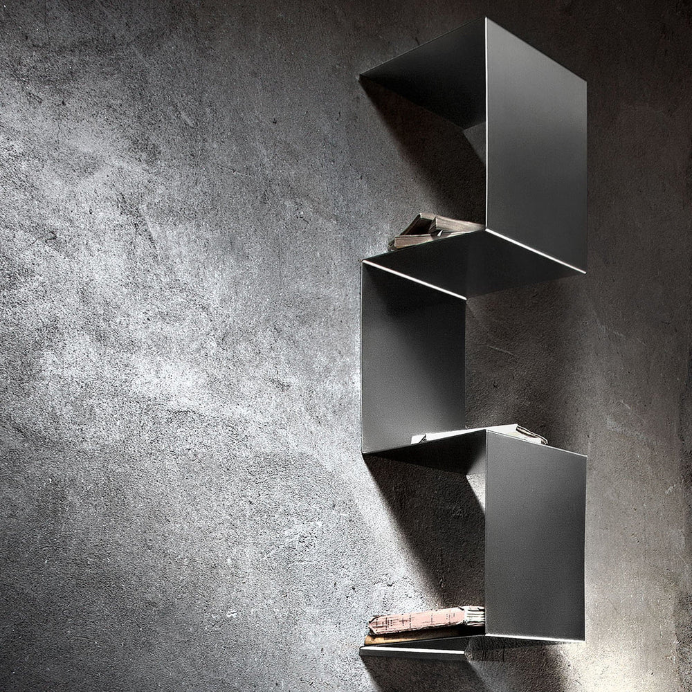 Steel Bookcase SEGMENTO INOX MINI A by C. Cangia and G. Mazzardi 02