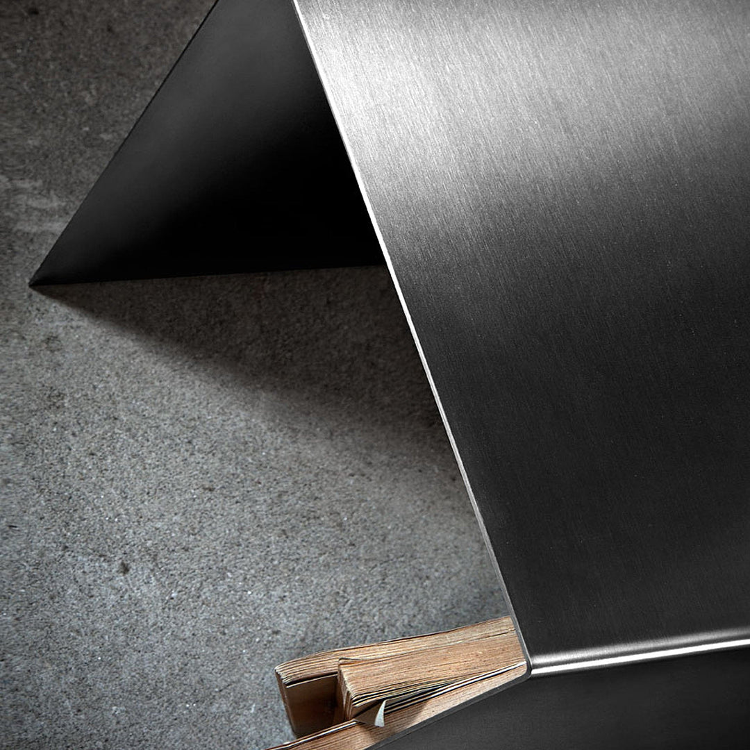Steel Bookcase SEGMENTO INOX MINI A by C. Cangia and G. Mazzardi 04